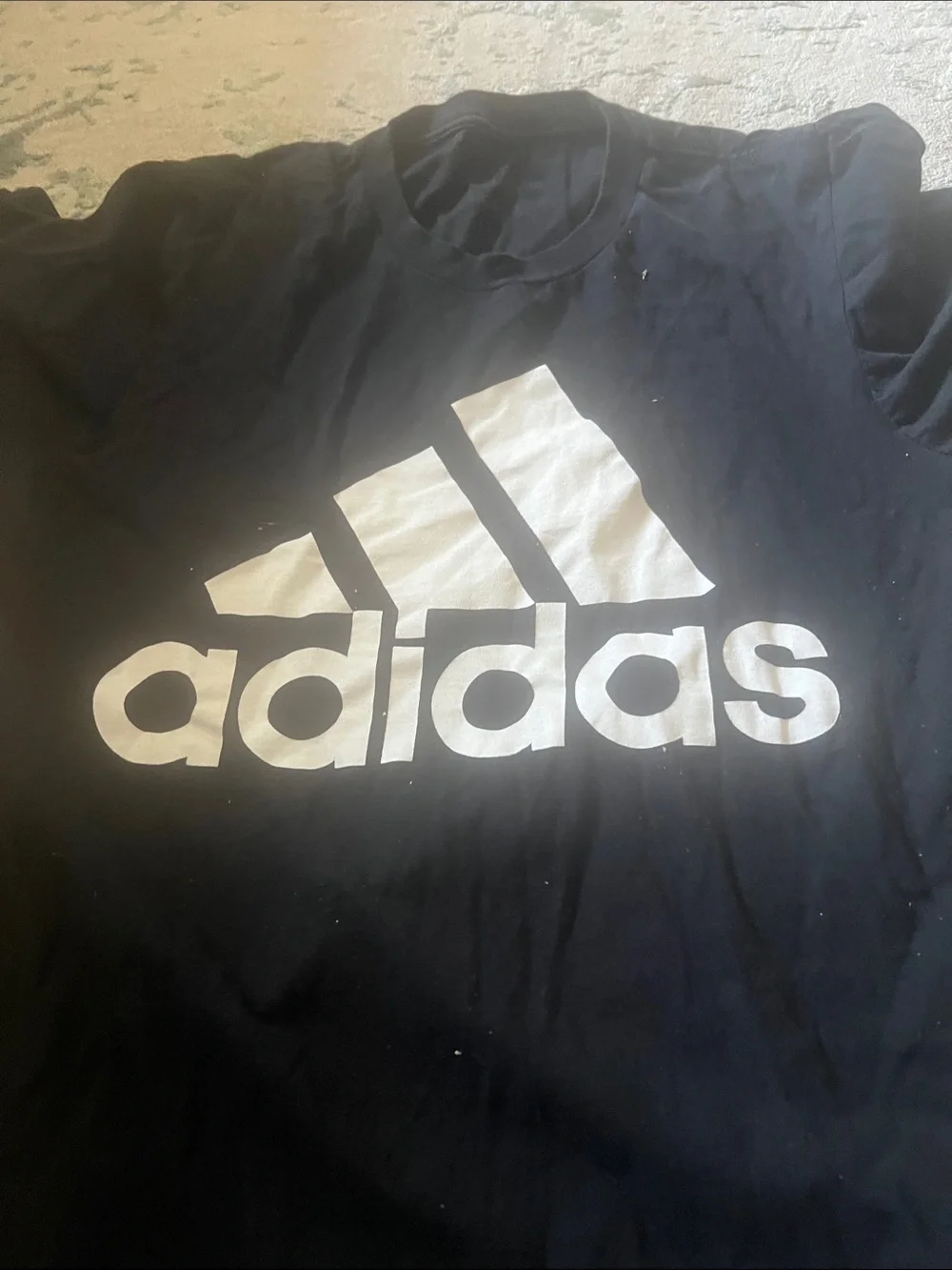 adidas Black Tee with White Logo Graphic